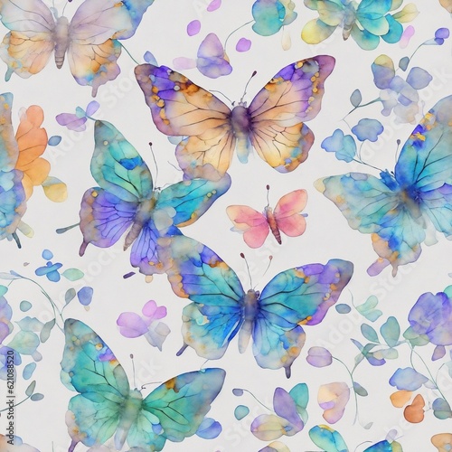 repeating patterns design Butterflies on white background, concept Animals, generative ai  © João Macedo