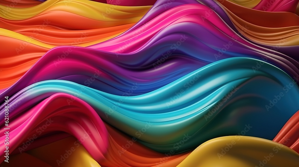 Abstrakte bunte Wellen aus Samt und Seide. Ideal für Hintergründe und Banner Design. Generativ KI Abstrakte bunte Wellen aus Samt und Seide. Ideal für Hintergründe und Banner Design. Generativ KI