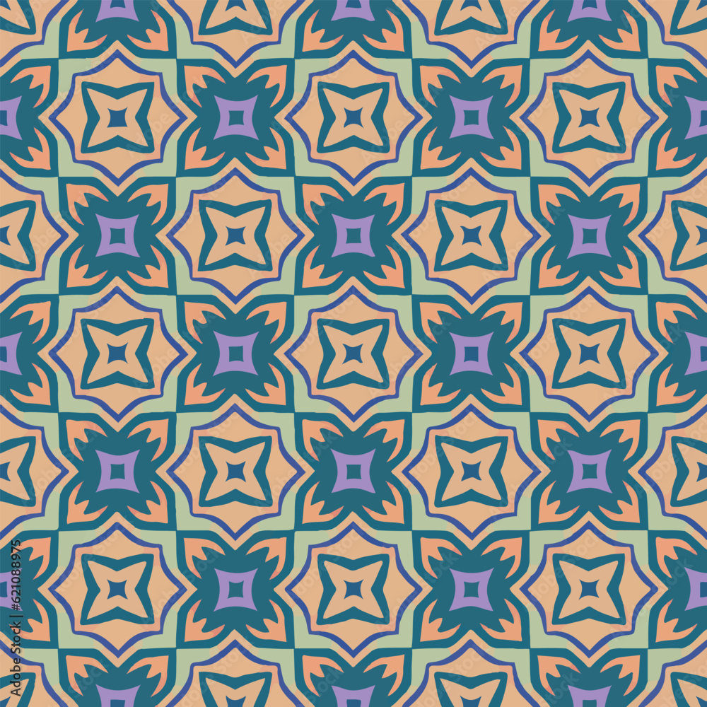 seamless vector pattern geometric organic shapes and forms textile fabric or ceramic tiles background