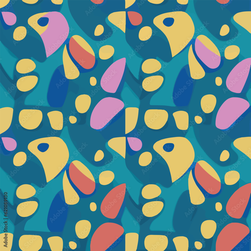 seamless vector pattern geometric organic shapes and forms textile fabric or ceramic tiles background seamless vector pattern geometric organic shapes and forms textile fabric or ceramic tiles background