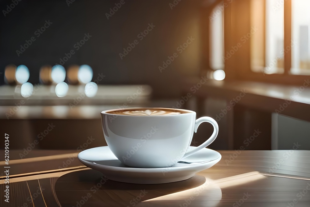 A cup of coffee is on the table . Delicious dawn coffee. Creative resource, AI Generated A cup of coffee is on the table . Delicious dawn coffee. Creative resource, AI Generated