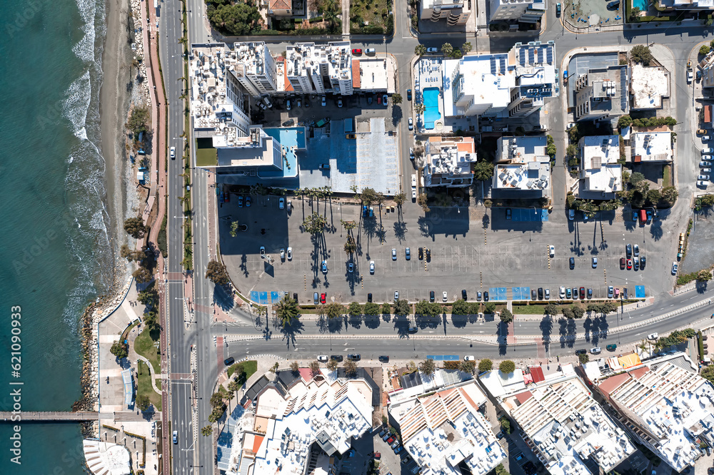Overhead view of The Enaerios area of Limassol. Cyprus