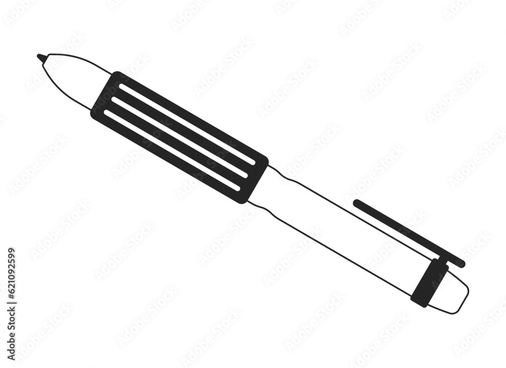 Ink pen for writing flat monochrome isolated vector object. Stationery element. Editable black and white line art drawing. Simple outline spot illustration for web graphic design Ink pen for writing flat monochrome isolated vector object. Stationery element. Editable black and white line art drawing. Simple outline spot illustration for web graphic design