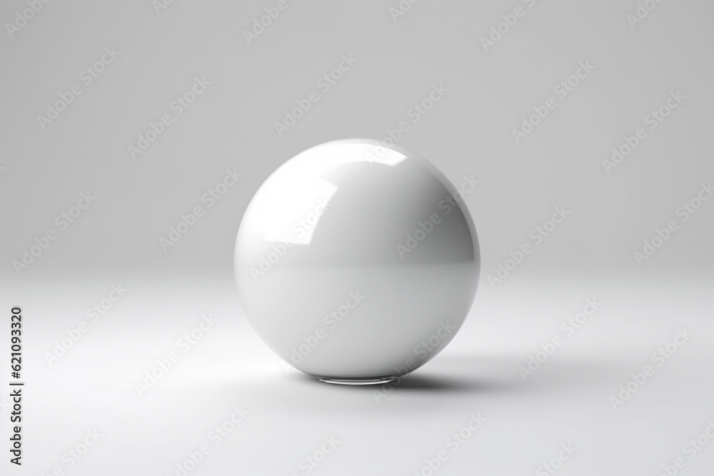 White glass ball. White sphere on a white background, 3d illustration White glass ball. White sphere on a white background, 3d illustration