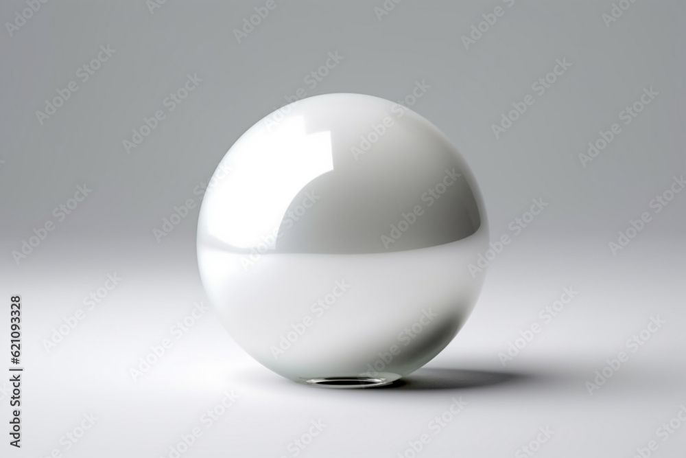 White glass ball. White sphere on a white background, 3d illustration White glass ball. White sphere on a white background, 3d illustration