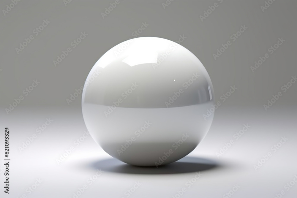 White glass ball. White sphere on a white background, 3d illustration White glass ball. White sphere on a white background, 3d illustration