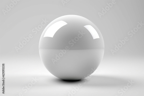 White glass ball. White sphere on a white background, 3d illustration © MUS_GRAPHIC