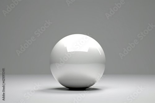 White glass ball. White sphere on a white background, 3d illustration © MUS_GRAPHIC