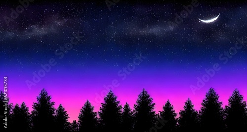 Neon Sunset over Forest © piorunsc