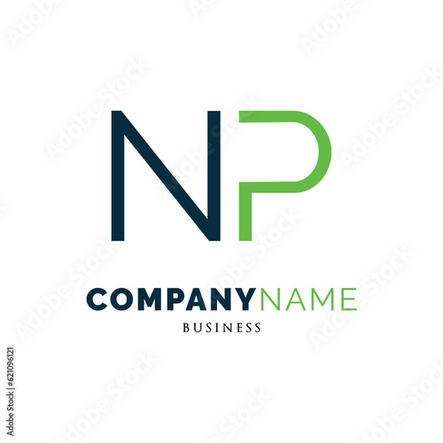Initial Letter NP Icon Logo Design Template