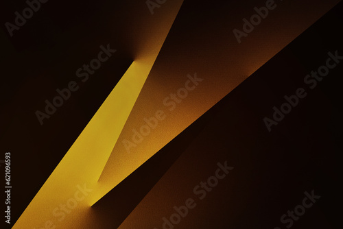 Black orange golden yellow copper brown abstract modern background. Design. Geometric shape. 3d effect. Triangle line angle. Color gradient ombre.Dark.Light flash ray glow shine neon electric metallic
