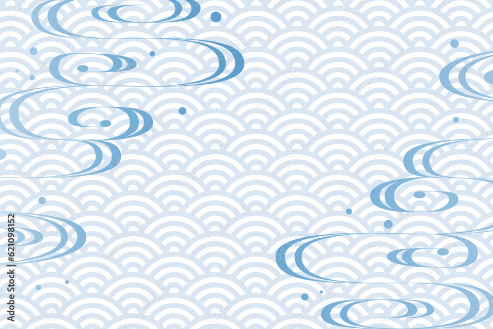 青海波と流水紋の背景 青海波と流水紋の背景