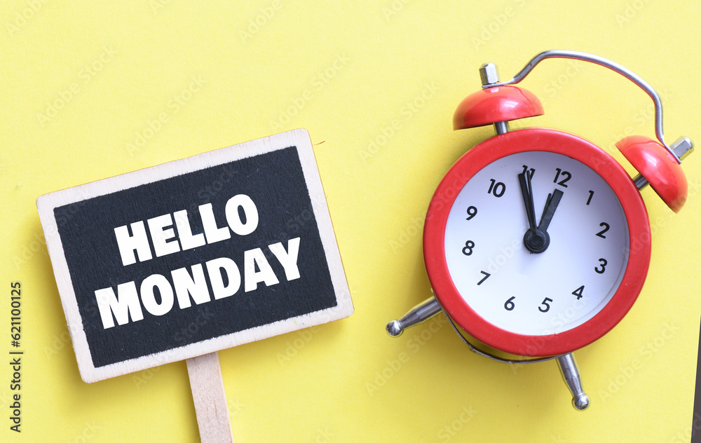 Hello Monday Phrase and Concept.