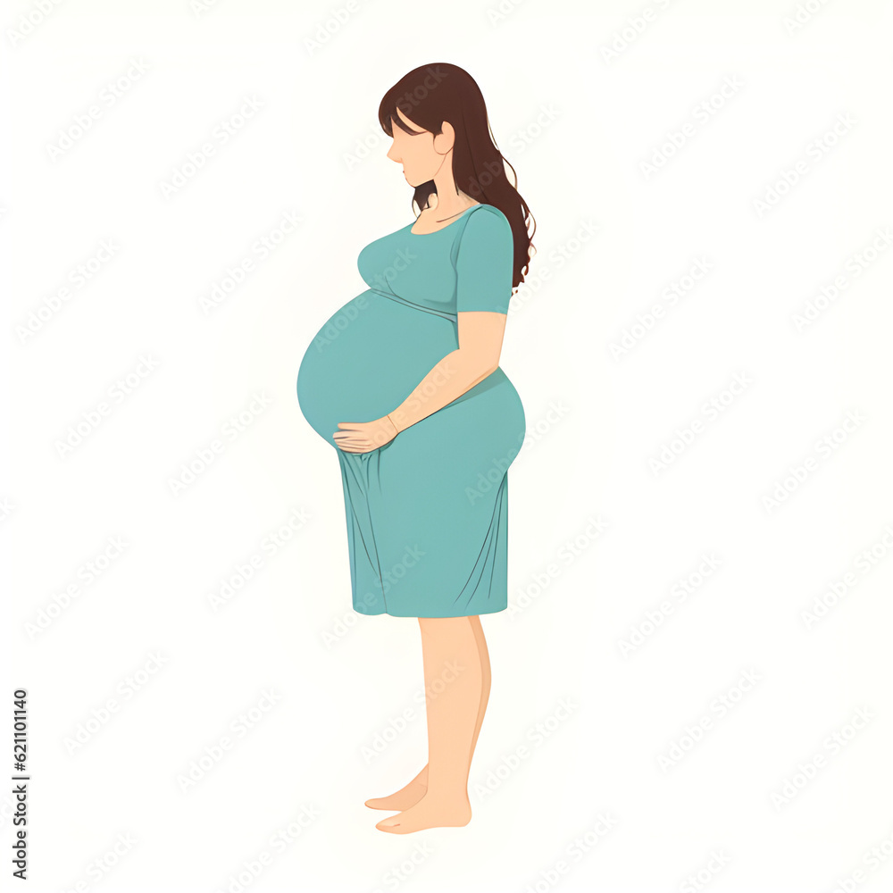Illustration of a pregnant woman. generative ai Illustration of a pregnant woman. generative ai