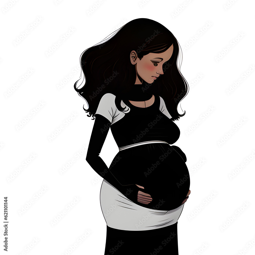 Illustration of a pregnant woman. generative ai Illustration of a pregnant woman. generative ai