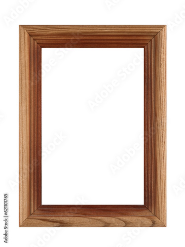 rectangular wooden frame for painting and photography isolated on a white background
