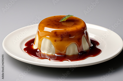 pudding dessert on white background 