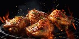 sticky chicken thighs off the grill. made using generative AI tools