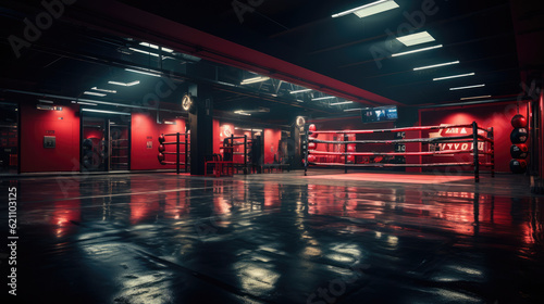 A boxing Gym with Punching Bag for training © didiksaputra