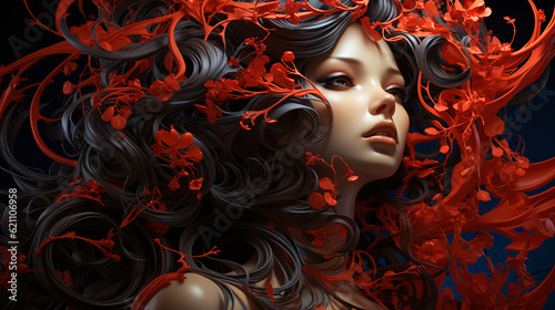 Enchanting Symmetry: Abstract and Intricate Line Art Blooms Against a Captivating Background, Creating a Mesmerizing Backdrop of Colors, Silver, Gold, and Black-White, Fit for Wallpaper, Generative AI