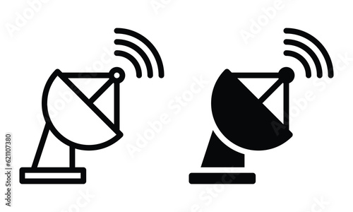 Radar icon with outline and glyph style.