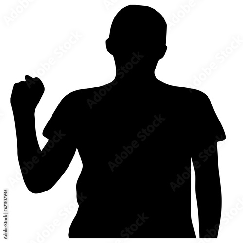 Vector raising up a hand to protest vector silhouette protesting idea silhouette no to racism silhouette of a person 