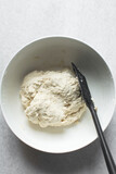 Rough dough that has not been kneaded, dough without gluten development, under-kneaded dough
