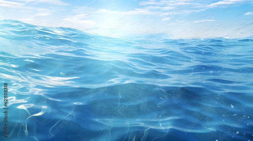 Obraz premium Water backgrounds with tranquil waves Generative AI
