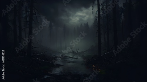 Dark backgrounds with moody atmosphere Generative AI