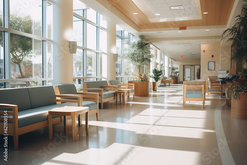 interior of a modern hospital corridor ai generative art