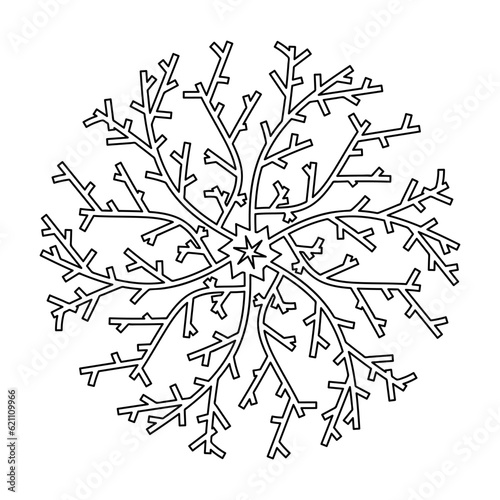 Stylized corals or algae, mandala. Coloring book. Vector illustration