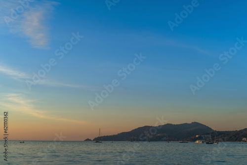 Colorful cloudy sky at sunset. Gradient color. Sky texture  abstract nature background Phuket Thailand.