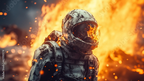 man in astronaut suit, astr...