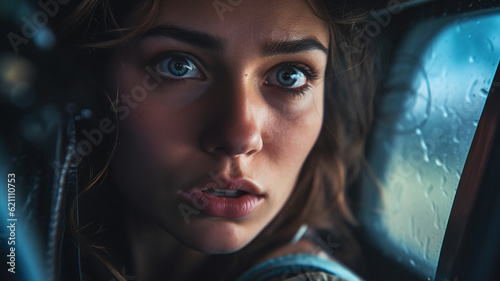 thoughtful young adult woma...