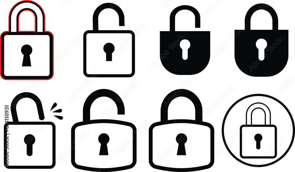Padlock icon set Padlock icon set