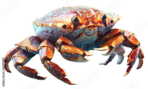 cute spotted crab isolated on transparent background cutout, generative ai
