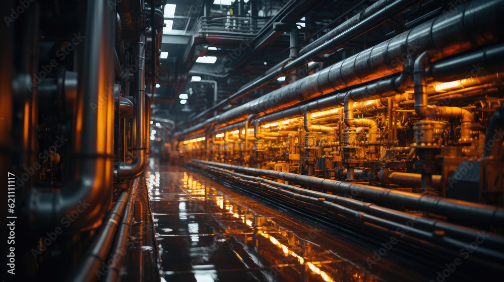 Gas pipelines at a plant Gas pipelines at a plant