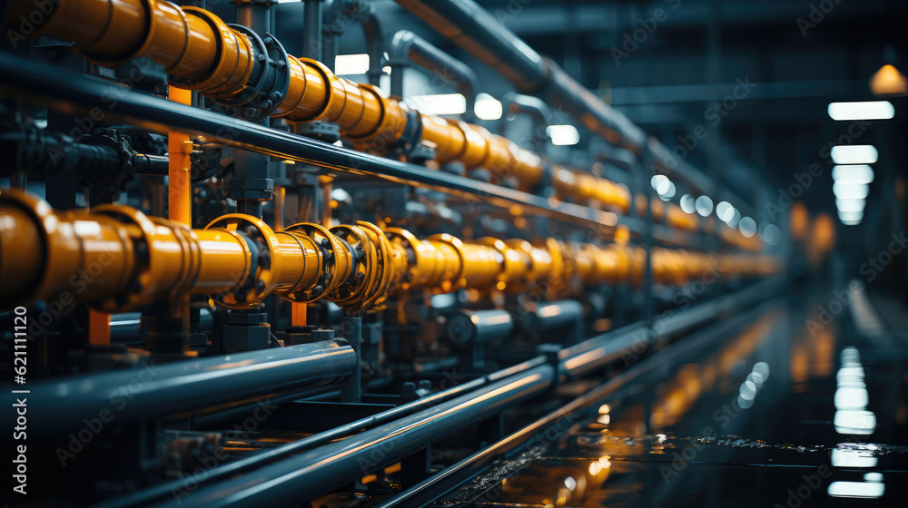 Gas pipelines at a plant Gas pipelines at a plant
