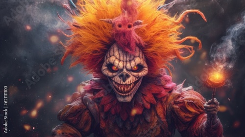 scary Halloween Clown Monster artwork. made using generative AI tools