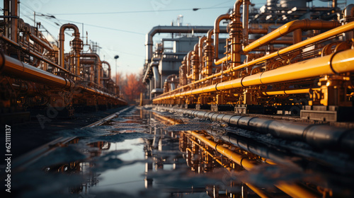Gas pipelines at a plant