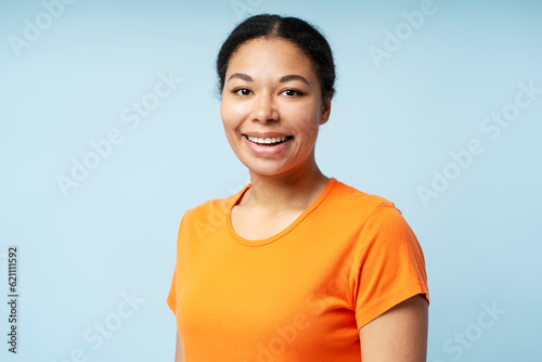 Portrait of smiling confident African American businesswoman looking at camera