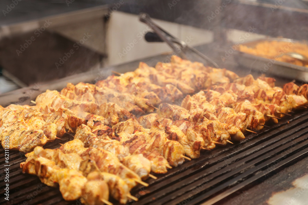 meat and chicken dishes on the grill
meat and chicken dishes on the grill