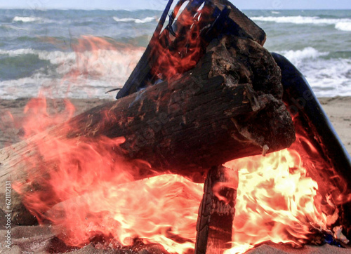 fire in the beach