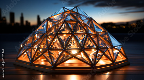Futuristic building in the Mars desert  conceptual art of pioneering house  martian architecture  innovative glass geodesic dome  avant-garde structure on exoplanet. 3d rendering  alien infrastructure