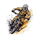 Mountin biking graphic design vector art generate ai