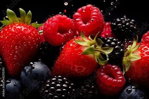 Professional food photography of berries assorty photo