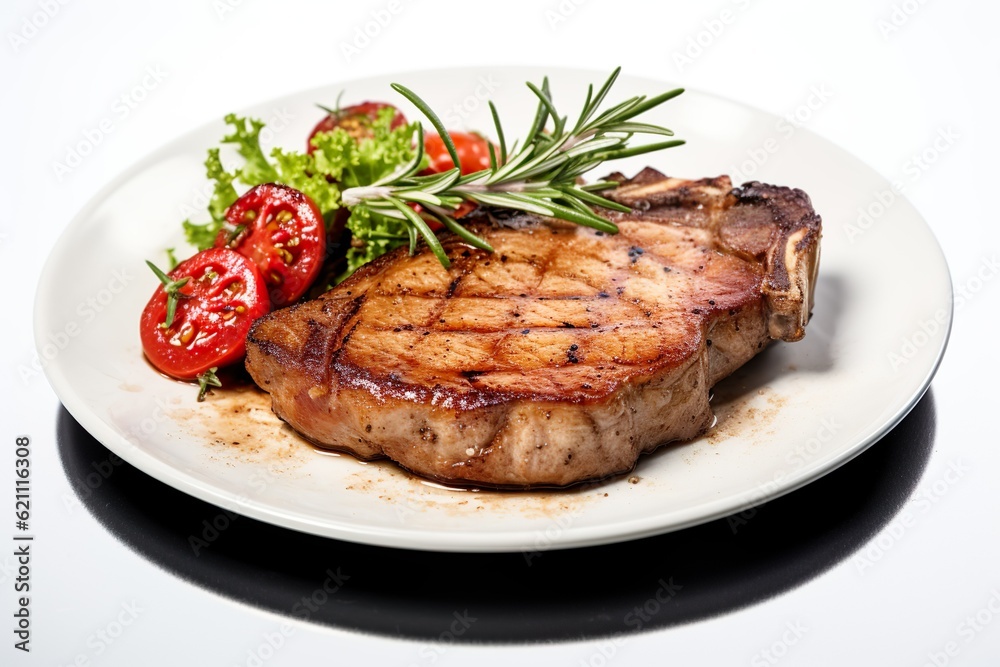 Professional food photography of pork steak Professional food photography of pork steak