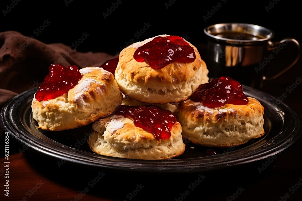 Professional food photography of scones