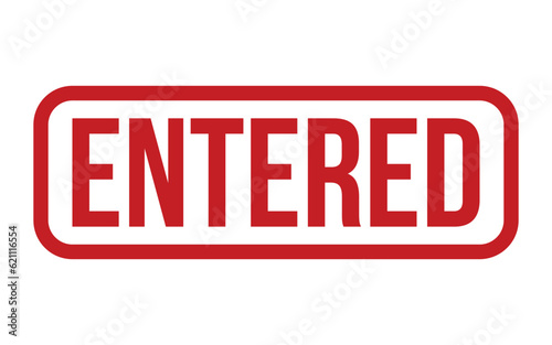 Red Entered Rubber Stamp Seal Vector