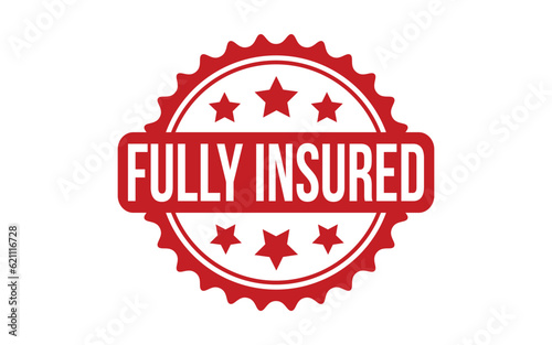 Fully Insured rubber grunge stamp seal vector